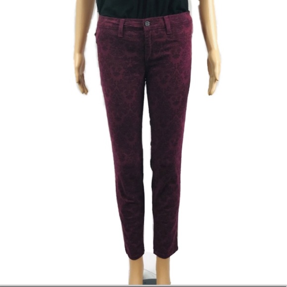 Sneak Peek Red Pattern Skinny Jeans size 3 junior - Picture 4 of 8